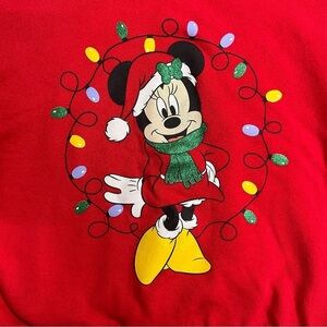 Disney Girl's Size S 6/6X Minnie Mouse Red Christmas Long Sleeve Sweatshirt.